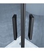 Douchecabine James Nano Kwartrond Hoekinstap Schuifdeur 100x100x200cm Helder Glas Mat Zwart Profiel 6mm Veiligheidsglas