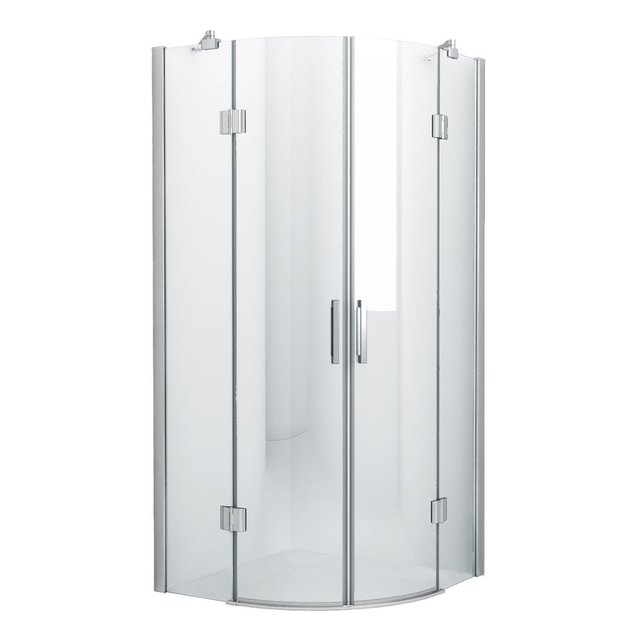 Douchecabine Kwartrond Draaideur 100x100x200cm Antikalk Helder Glas Chroom Profiel 8mm Veiligheidsglas Easy Clean