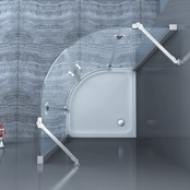 Douchecabine Kwartrond Draaideur 100x100x200cm Antikalk Helder Glas Chroom Profiel 8mm Veiligheidsglas Easy Clean