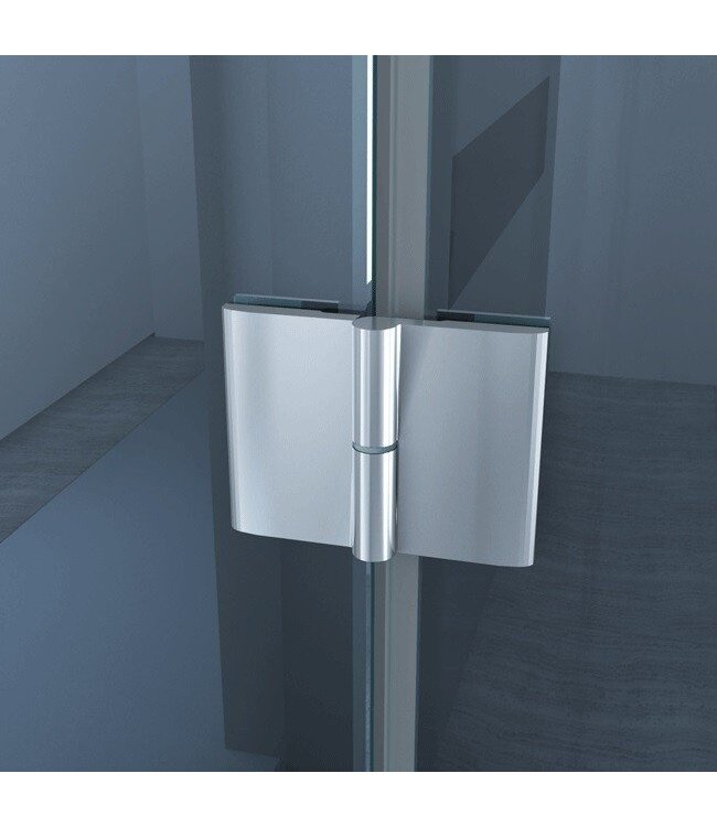 Douchecabine Kwartrond Draaideur 100x100x200cm Antikalk Helder Glas Chroom Profiel 8mm Veiligheidsglas Easy Clean