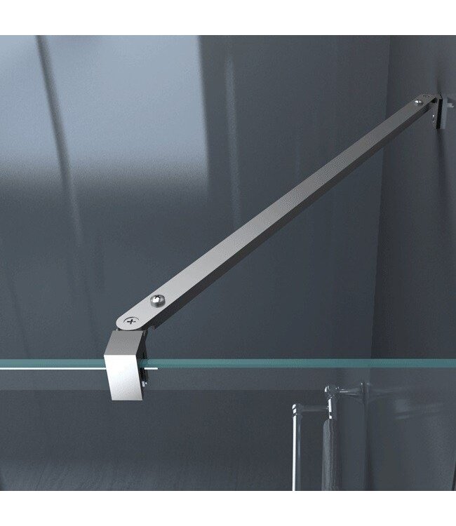 Douchecabine Kwartrond Draaideur 100x100x200cm Antikalk Helder Glas Chroom Profiel 8mm Veiligheidsglas Easy Clean