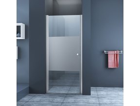 Glazen Douchedeur 80cm - Mania Helder/mat Glas Nisdeur met L/R draaiend Draaideur - Verstelbaar Swingdeur met Antikalk