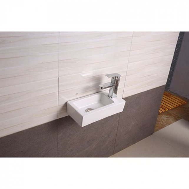 Fontein Rechthoek Rechts 36,5x18x9cm - Toiletfontein kopen? Fonteinen aanbieding