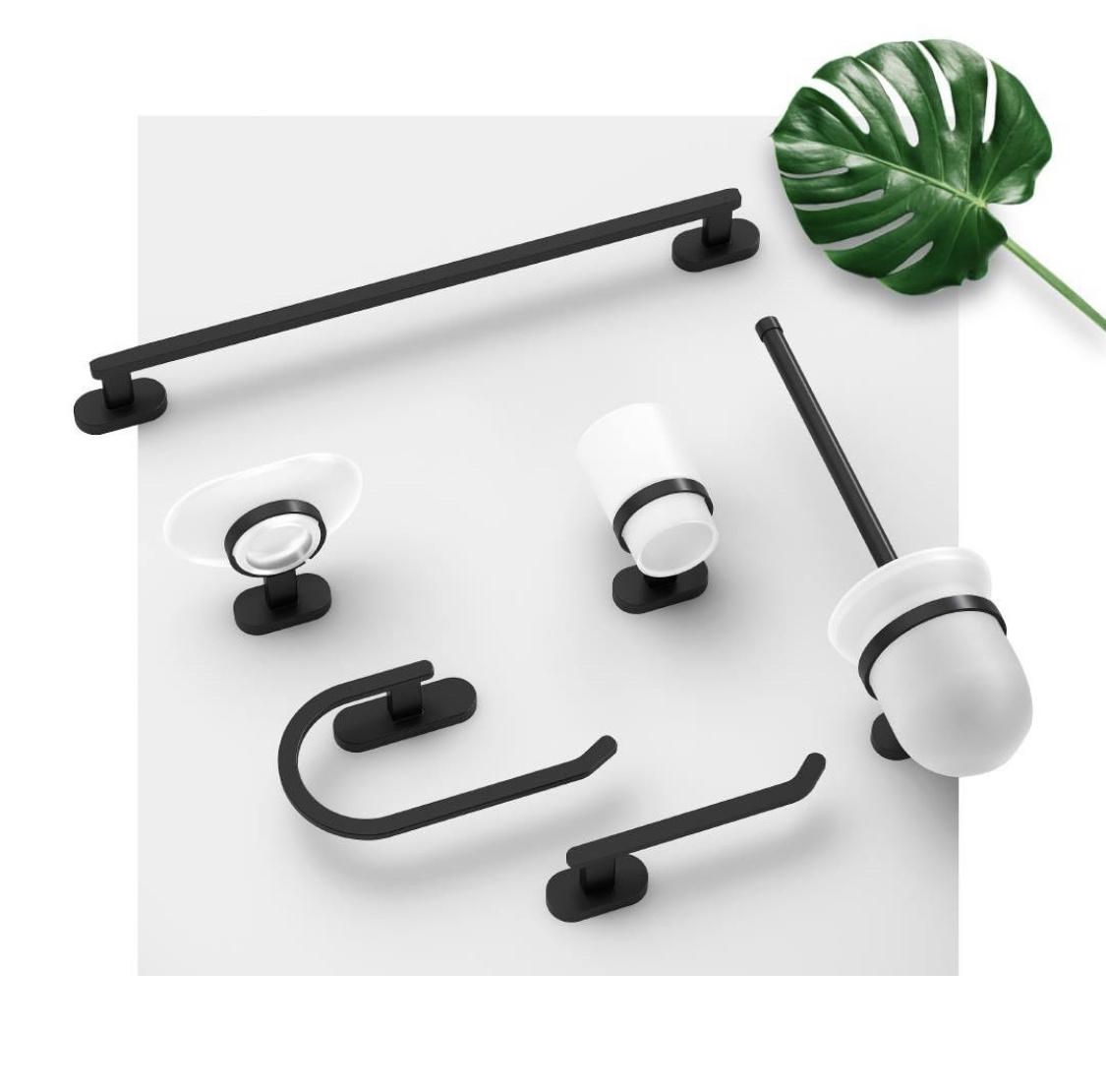 Toiletaccessoires nodig? Bestel hier goedkoop Toilet accessoires set zwart