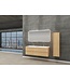 Badkamermeubel Onderkast Sally 160x50x45 Mat Eiken Hangend 2 Lades Softclose Greeploos