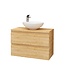 Badkamermeubel Onderkast Sally 60x50x45 Mat Eiken Hangend 2 Lades Softclose Greeploos