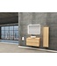 Badkamermeubel Onderkast Sally 60x50x45 Mat Eiken Hangend 2 Lades Softclose Greeploos