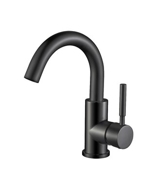 ALONI Wastafelkraan Creavit Mila Mat Zwart met draaibaar uitloop 29cm