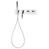 Badkraan Nomi Inbouw Thermostatisch Rond Glans Chroom 2 Greeps met Handdoucheset