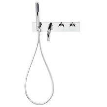 Badkraan Nomi Inbouw Thermostatisch Rond Glans Chroom 2 Greeps met Handdoucheset