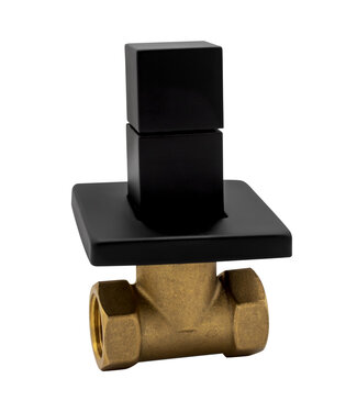 CREAVIT Bidetkraan Zwart vierkant koud - Inbouw stopkraan Zwart