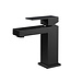 ALONI Wastafelkraan SQUARE laag 17,7cm Vierkant Zwart Mat eenhendel bediening