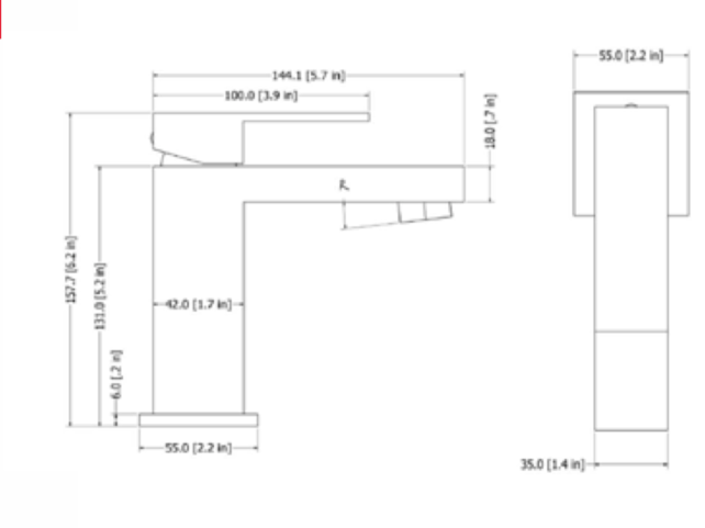 Wastafelkraan SQUARE laag 17,7cm Vierkant Geborsteld Goud eenhendel bediening Wastafelkraan SQUARE laag 17,7cm Vierkant Geborsteld Goud eenhendel bediening