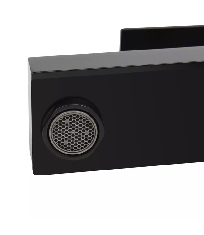 Wastafelkraan SQUARE laag 17,7cm Vierkant Zwart Mat eenhendel bediening