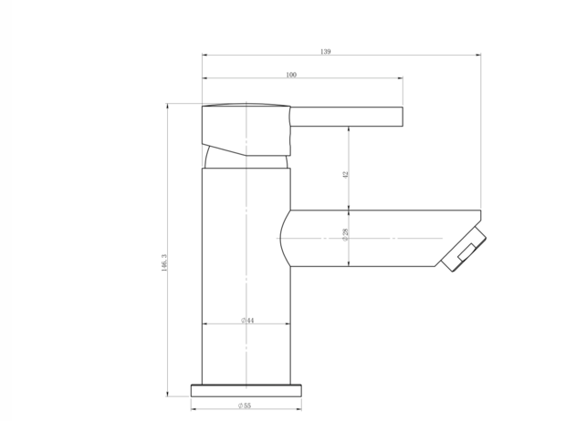 Creavit Aloni Wastafelkraan Laag Geborsteld Goud Eenhendel bediening Mengkraan Warm en koud Mat Zwart
