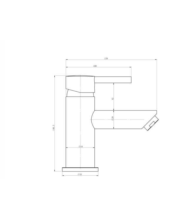 ALONI Creavit Aloni Wastafelkraan Laag Gun Metal Eenhendel bediening Mengkraan Warm en koud