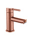 Wastafelkraan Laag Geborsteld koper Eenhendel bediening Mengkraan Warm en koud