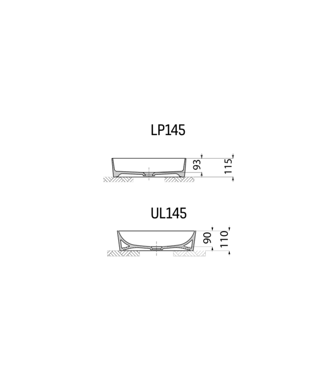 Ronde Waskom LOOP Wit 45x11cm Keramiek