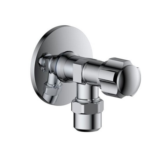 SaniPro Effeze Hoekstopkraan Chroom 1/2"X3/8" rozet + knel