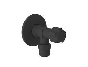 SaniPro Effeze Hoekstopkraan Zwart Mat 1/2"X3/8" rozet + knel