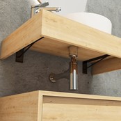 Badkamermeubel Sally Freedom Licht Eiken 80cm met wastafelblad voor waskom en ladekast