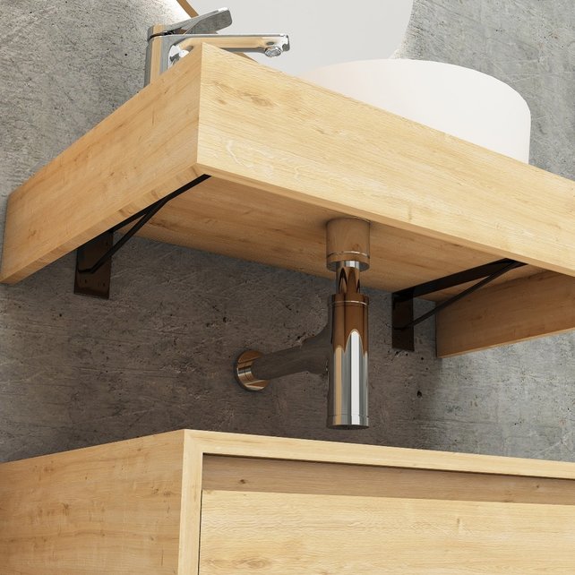 Badkamermeubel Sally Freedom Licht Eiken 80cm met wastafelblad voor waskom en ladekast