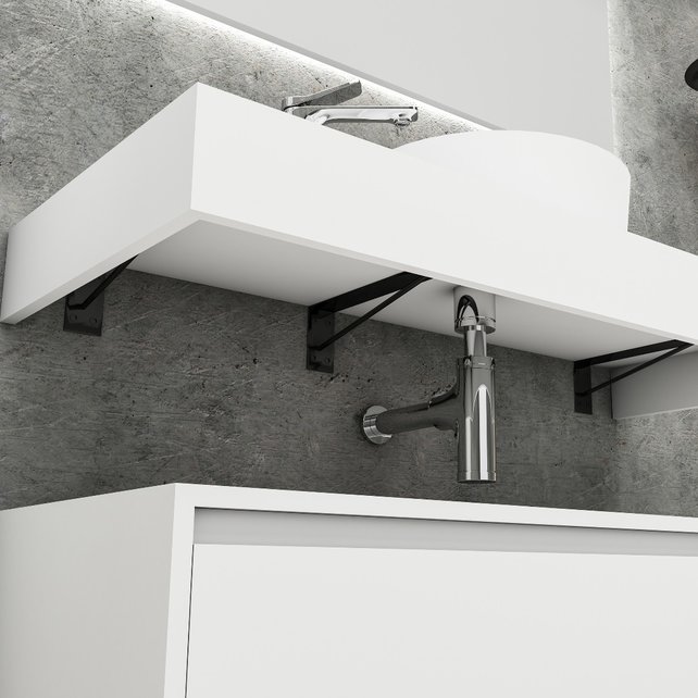 Badkamermeubel Sally Freedom Mat Wit 120cm met wastafelblad voor waskom en ladekast