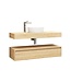 Badkamermeubel Sally Freedom Light Eiken 120cm met wastafelblad voor waskom en ladekast