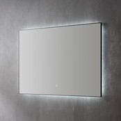 Badkamerspiegel Cabana Lux 100x70cm Zwart Dimbaar geintegreerde Led-Verlichting 3 kleuren Spiegelverwarming touch lichtschakelaar