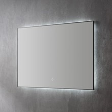 Badkamerspiegel Cabana Lux 100x70cm Zwart Dimbaar geintegreerde Led-Verlichting 3 kleuren Spiegelverwarming touch lichtschakelaar