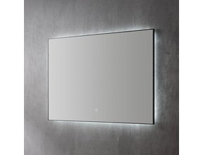 Badkamerspiegel Cabana Lux 80x70cm Zwart Dimbaar geintegreerde  Led-Verlichting 3 kleuren Spiegelverwarming touch lichtschakelaar