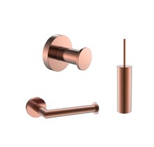 Toilet accessoires set Effeze Rond Brons Luxe Borstel Set Luxe Toiletrolhouder en Handdoekhaak Messing