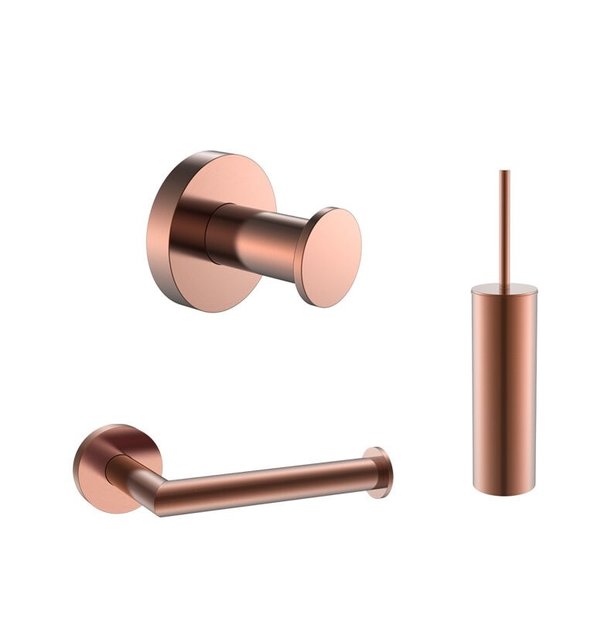 Toilet accessoires set Effeze Rond Geborsteld Goud Luxe Borstel Set Luxe Toiletrolhouder en Handdoekhaak Messing Toilet accessoires set Effeze Rond Geborsteld Goud Luxe Borstel Set Luxe Toiletrolhouder en Handdoekhaak Messing