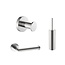 SANI-SUPPLY Toilet accessoires set Effeze Rond Gunmetal Luxe Borstel Set Luxe Toiletrolhouder en Handdoekhaak Messing