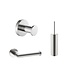 Toilet accessoires set Effeze Rond Gunmetal Luxe Borstel Set Luxe Toiletrolhouder en Handdoekhaak Messing