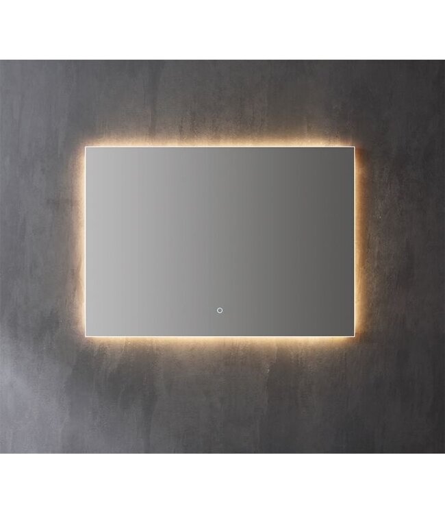 Badkamerspiegel Kiki Lux 58x80cm Dimbaar geïntegreerd Led-Verlichting 3 kleuren Spiegelverwarming touch lichtschakelaar