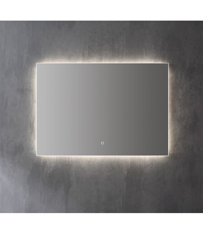 SANI-SUPPLY Badkamerspiegel Kiki Lux 80x70cm Dimbaar geïntegreerd Led-Verlichting 3 kleuren Spiegelverwarming touch lichtschakelaar