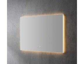 Badkamerspiegel Kiki Lux 100x70cm Dimbaar geïntegreerd Led-Verlichting 3 kleuren Spiegelverwarming touch lichtschakelaar