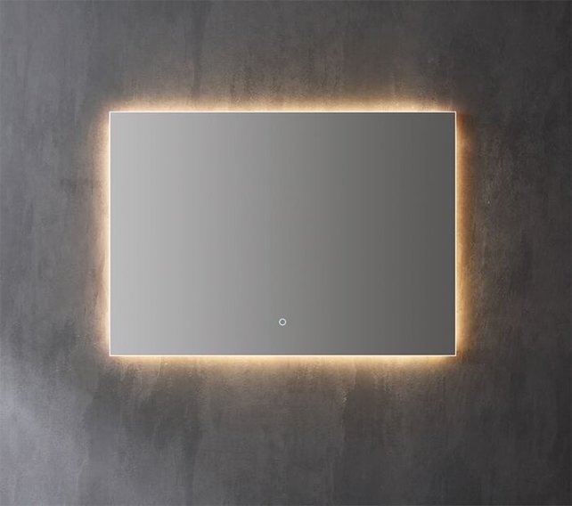Badkamerspiegel Kiki Lux 120x70cm Dimbaar geïntegreerde Led-Verlichting 3 kleuren Spiegelverwarming touch lichtschakelaar