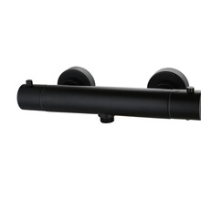 SaniPro Effeze mat zwart thermostaatkraan douche rond opbouw 15-HOH messing