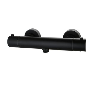 SaniPro Effeze mat zwart thermostaatkraan douche rond opbouw 15-HOH messing