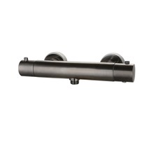 SaniPro Effeze Gunmetal thermostaatkraan douche rond opbouw 15-HOH messing