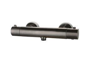 SaniPro Effeze Gunmetal thermostaatkraan douche rond opbouw 15-HOH messing