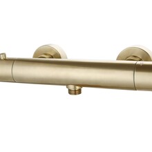 SaniPro Effeze geborsteld goud thermostaatkraan douche rond opbouw 15-HOH messing