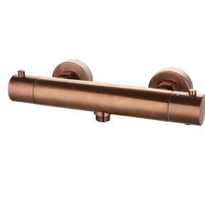 SaniPro Effeze Geborsteld brons thermostaatkraan douche rond opbouw 15-HOH messing