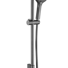 SaniPro Effeze Glijstang Douche Gunmetal kunstsof rond met standenden handdouche