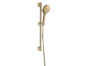 SaniPro Effeze Glijstang Douche geborsteld goud kunstsof rond met standenden handdouche