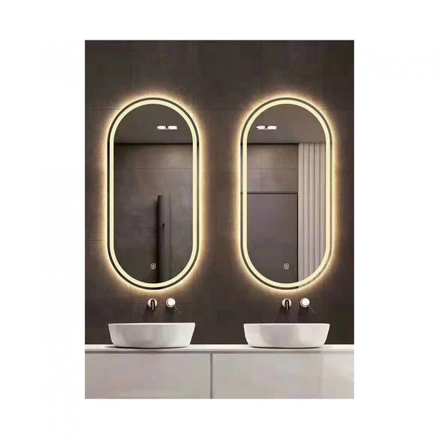 Badkamerspiegel Lodge 50x80cm Touchschakelaar, LED-verlichting front & back, incl Spiegelverwarming Badkamerspiegel Lodge 50x80cm Touchschakelaar, LED-verlichting front & back, incl Spiegelverwarming