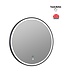 Badkamerspiegel Ibiza Rond 60x60cm Zwart LED-Verlichting front anticondens aluminium lijst