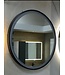 Badkamerspiegel Ibiza Rond 80x80cm Zwart LED-Verlichting front anticondens aluminium lijst
